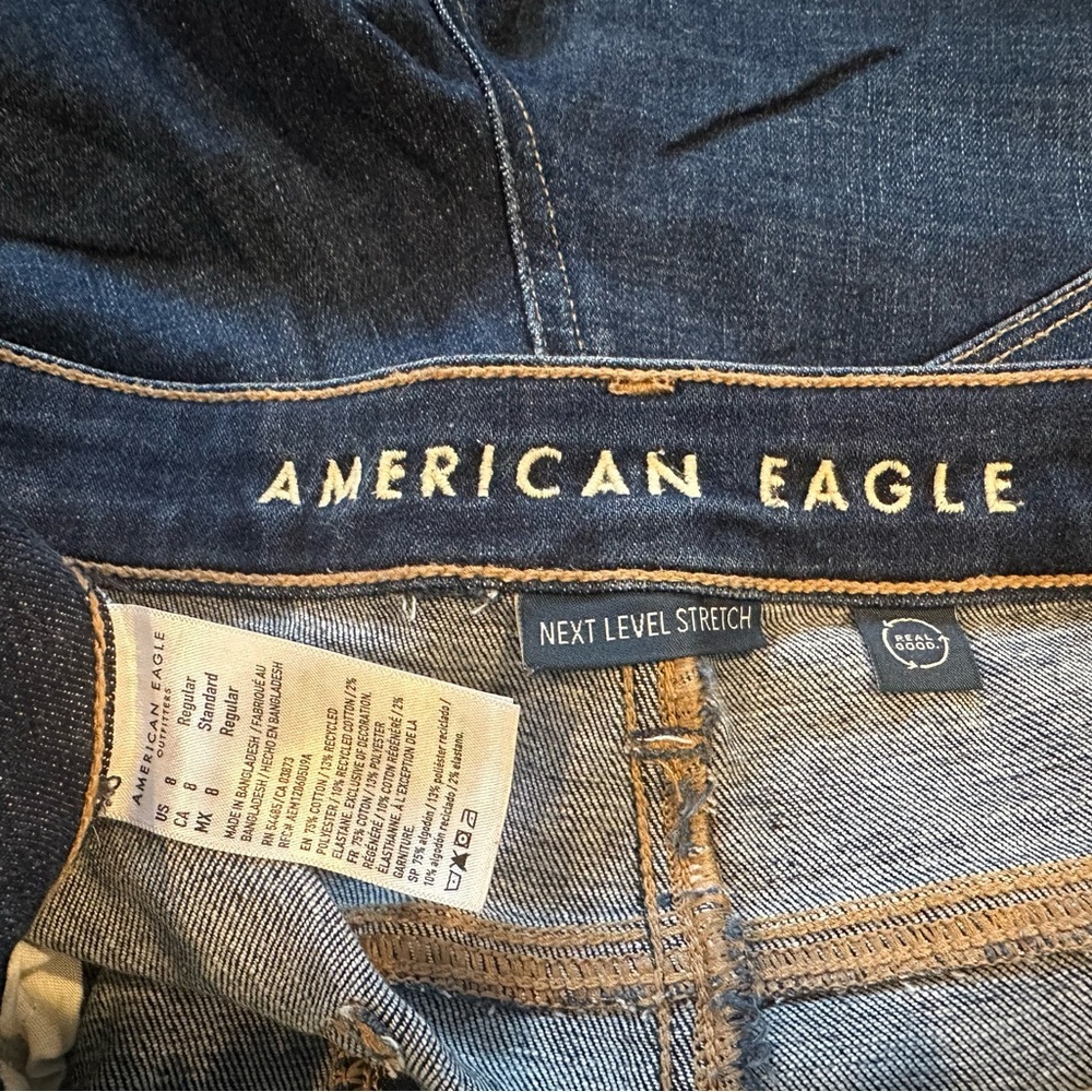 American Eagle Outfitters Women's Dark Blue Skinny Jean Jeggings - Picture 3 of 4